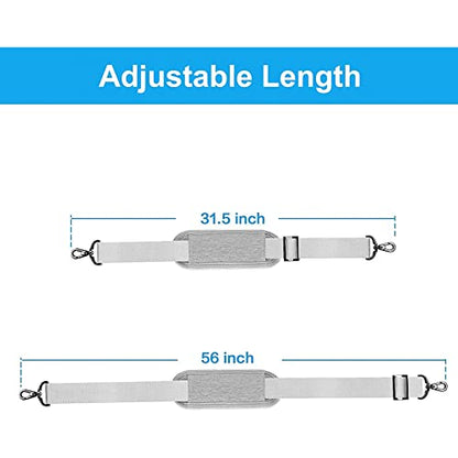 MOSISO 56 inch Shoulder Strap, Adjustable Thick Soft Universal Replacement Non-Slip Fit Padded with Metal Swivel Hooks for Laptop Shoulder Bag/Laptop Messenger Bag/Crossbody Bag, Gray - color: Gray