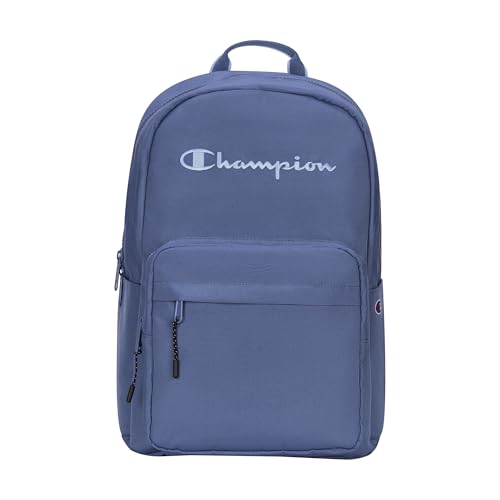 Champion Steady Laptop Backpack with Padded Adjustable Straps, Water Bottle Pockets for Work, Travel, Commute, Seven Seas Blue/Pewter Blue, One Size - color: Seven Seas Blue/Pewter Blue