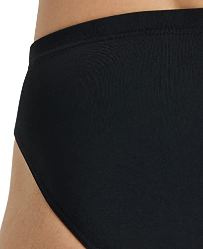 Arena Men's Team Solid Swim Brief MaxLife Athletic Swimwear Professional Swimsuit Bathing Suit - color: Black/White, size: 26