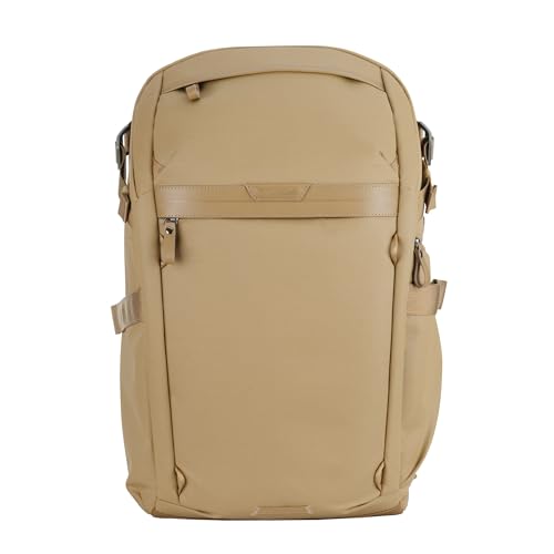 VANGUARD VEO Metro B30L Camera & Everyday Backpack (Beige) – Fits 70–200mm Attached, 17" Laptop Storage, Convertible Daypack Design, Travel-Ready Carry-On - color: Beige, size: 30L
