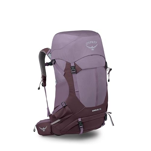 Osprey Sirrus 36L Women's Hiking Backpack - Lightweight Backpacking Pack with Waterproof Raincover - Camping Bag, Purple Dusk - color: Purple Dusk, size: 36L