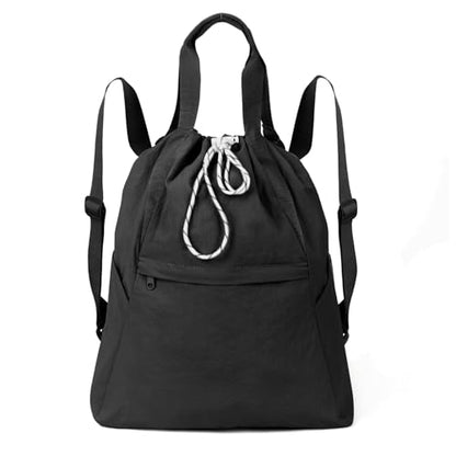 Valleycomfy Drawstring Backpack with Wet Pocket,Waterproof Drawstring Bag,Gym Backpack for Beach,Pool,Swim and Travel,Black - color: Black2