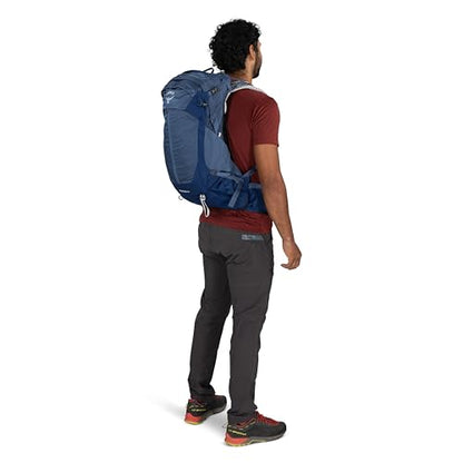 Osprey Stratos 24L Men's Hiking Backpack - Adjustable Daypack with Waterproof Raincover & Bottle Pockets, Nirvana Blue - color: Nirvana Blue, style: 24l