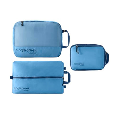 Eagle Creek Pack-It Essentials Set - Compression Packing Cubes for Compartmentalizing Luggage - Convenient Top Handle - Easy Grab Zipper Pull - Blue Dawn - 3 - color: Blue Dawn