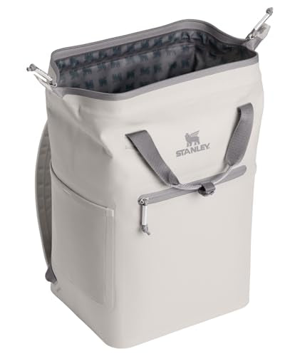 Stanley All Day Madeleine Mini Backpack Soft Cooler 14 Quarts | 20 Can Cooler with Handle and Shoulder Straps | Stays Cold for Hours | Insulated Travel Bag with Zipper | BPA-Free | Ash - color: Ash