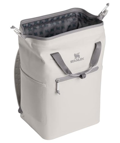 Stanley All Day Madeleine Mini Backpack Soft Cooler 14 Quarts | 20 Can Cooler with Handle and Shoulder Straps | Stays Cold for Hours | Insulated Travel Bag with Zipper | BPA-Free | Ash - color: Ash