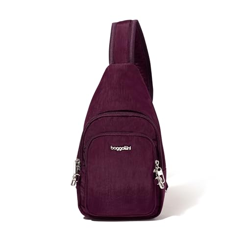 Baggallini Securtex Anti-Theft Daytripper Sling - color: Mulberry