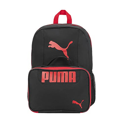 PUMA KIDS' EVERCAT BACKPACK & LUNCH KIT COMBO, Black/Red, Youth Size - color: Black/Red