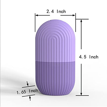 XHJRI Ice Face Roller Massager,Ice Cube Roller for Face, Eyes and Neck Naturally Conditioning and Skin Care,De-Puff Eye Bags,Reduce Migraine Pain,Reusable Massage Silicone Ice Mold (Purple) - color: Purple