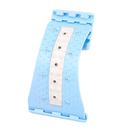 Lumbar Back Stretcher - Curved 4 Level Adjustable with Massage Points - Lumbar Support Board,for Home Gym Yoga Studio Office Car Bedroom Living Room - color: Blue