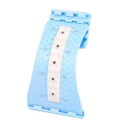 Lumbar Back Stretcher - Curved 4 Level Adjustable with Massage Points - Lumbar Support Board,for Home Gym Yoga Studio Office Car Bedroom Living Room - color: Blue