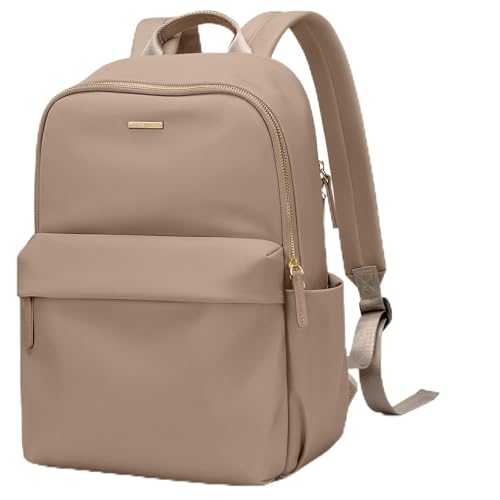 Laptop Backpack for Women Fit 14 Inch Stylish Daypack Notebook Travel Work Commuter Casual Daypack Backpack Purse for Women Travel Business,Champagne Brown - color: Champagne Brown, size: 14 Inch