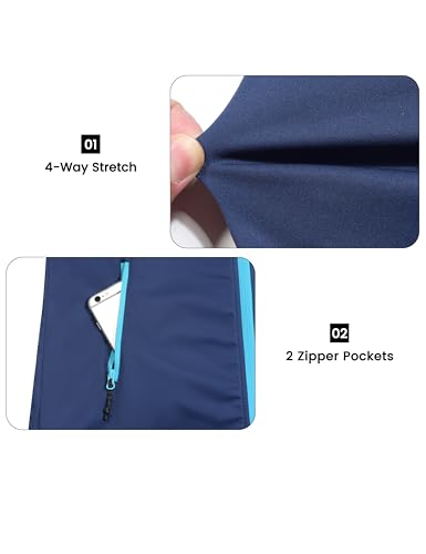 Little Donkey Andy Women's Lightweight Softshell Vest, Windproof Sleeveless Jacket for Running Hiking Travel - color: Blue-long, size: Medium