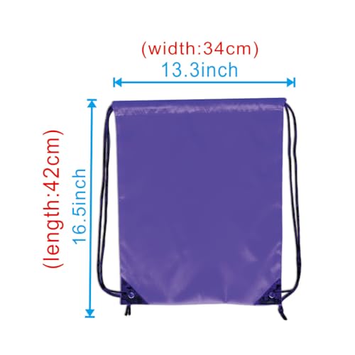 Drawstring Backpack Bulk 40Pcs Draw String Backpack Bags DIY Gym Sports Traveling Yoga Cinch Bag Sackpack Drawstring (purple) - color: Purple