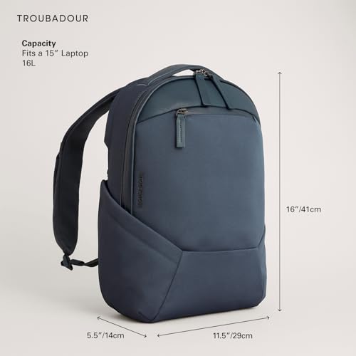 Troubadour Apex 4.0 Compact - 16L Premium Laptop Backpack - Ergonomic & Water Resistant - Designed for Work and Travel - Basalt - color: Basalt