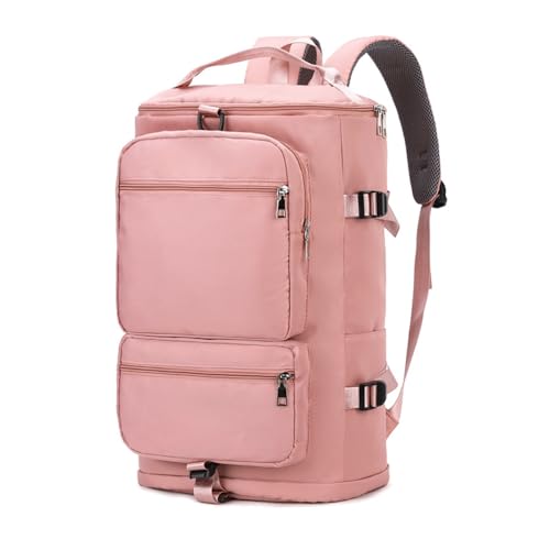 Men's Fitness Travel Bag/Women's Sports Yoga Bag with Shoe Compartment, Carry Weekend/Overnight, Waterproof Camping Backpack, Flight Approved, 35L，Pink - color: Pink