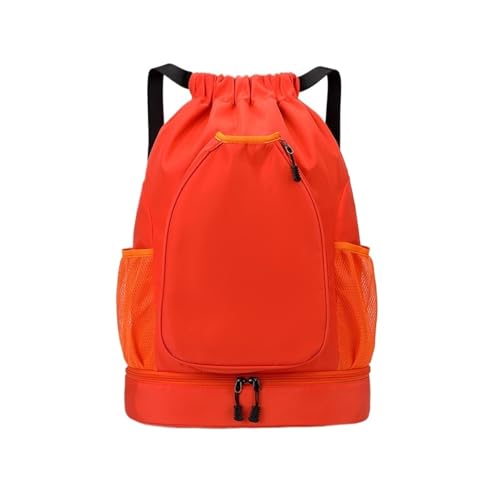Multifunctional sports bag, backpack, independent shoe compartment, can hold basketball, badminton and tennis(Orange) - color: Orange