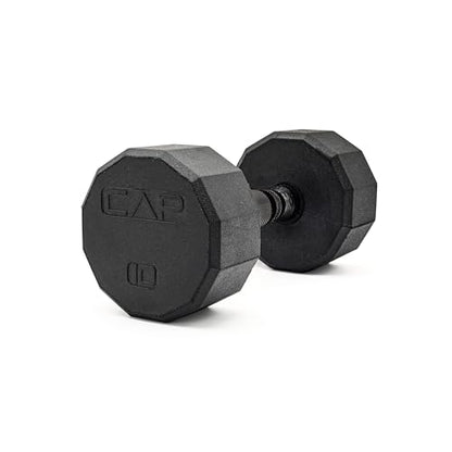 CAP Barbell Coated Hex Dumbbell Weight - Single | 10-120 lbs | Multiple Options - size: 10 lb, style: 12-Sided - Black Handle