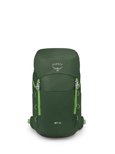 Osprey Jet 28L Kid's Hiking Backpack, Green OS - color: Green Canopy, size: 28L