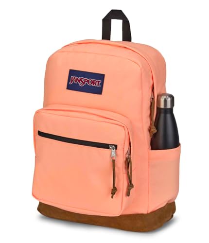 JanSport Right Pack Backpack - Durable Daypack with Padded 15" Laptop Sleeve, Spacious Main Compartment & Integrated Water Bottle Pocket - Peach Neon - color: Peach Neon