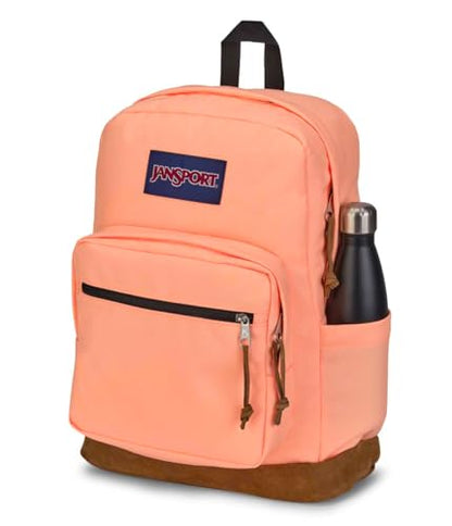 JanSport Right Pack Backpack - Durable Daypack with Padded 15" Laptop Sleeve, Spacious Main Compartment & Integrated Water Bottle Pocket - Peach Neon - color: Peach Neon