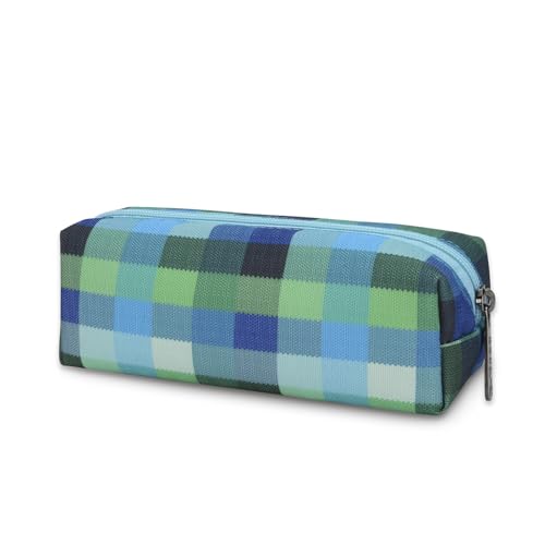 E-Tree Small Makeup Brush Bag – Mini Travel Cosmetic Pouch, Cute Checkered Zipper Case for Toiletry, Accessories & Tech Organizer | Fits Purse, Backpack (Blue Checkered) - color: Blue Checkered
