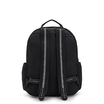 Kipling Women's Seoul 15" Laptop Backpack, Durable, Roomy with Padded Shoulder Straps, Built-In Protective Sleeve - color: True Black, size: 12.75''L x 17.25''H x 8''D