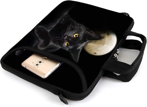 AMARY 17" Laptop Shoulder Bag Carrying Case Adjustable shoulder straps, comfortable handle, front pocket for storing mouse (Cat) - color: Cat