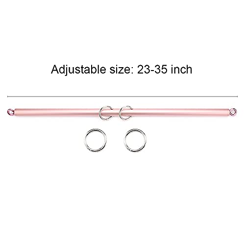 2026 Upgraded Heavy Duty Expandable Spreader Bar – Adjustable PU Straps for Pilates, Yoga - style: Rose+Black
