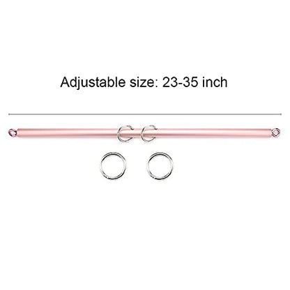2026 Upgraded Heavy Duty Expandable Spreader Bar – Adjustable PU Straps for Pilates, Yoga - style: Rose+PinkKL