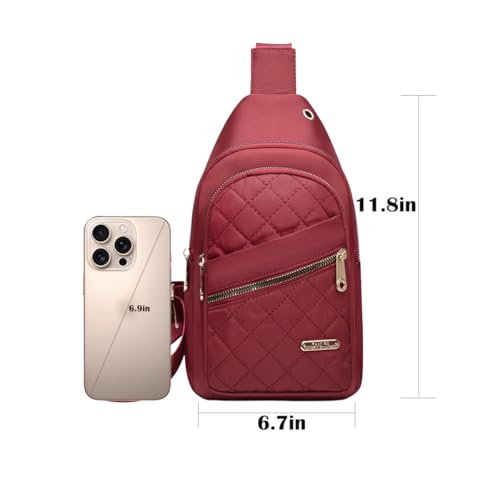 Crossbody Small Sling Backpack Sling Bag for Women Men, Chest Bag Daypack Crossbody for Travel Sport Running Hiking (Red) - color: Red