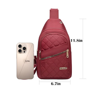 Crossbody Small Sling Backpack Sling Bag for Women Men, Chest Bag Daypack Crossbody for Travel Sport Running Hiking (Red) - color: Red