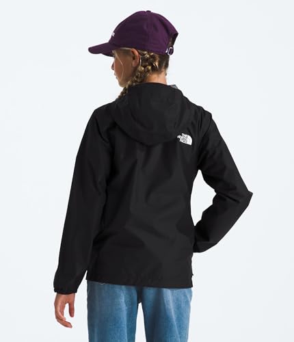 THE NORTH FACE Kids' Zipline Rain Jacket | Breathable Waterproof Rain Coat, Elastic Cuffs, Zip Pockets, Water Repellent - color: Tnf Black, size: XX-Large