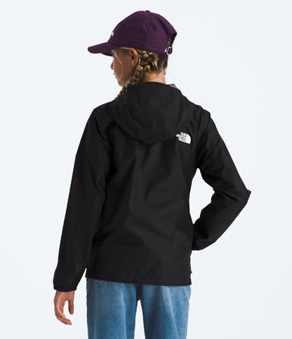 THE NORTH FACE Kids' Zipline Rain Jacket | Breathable Waterproof Rain Coat, Elastic Cuffs, Zip Pockets, Water Repellent - color: Tnf Black, size: Medium