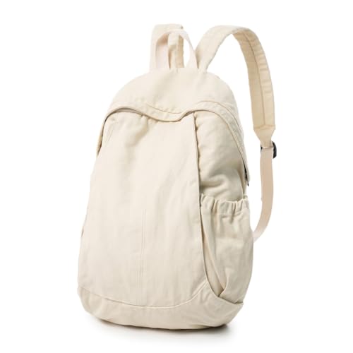 MaxxCloud Unisex Canvas Backpack for Women&Men-Large Capacity Bag,Lightweight Laptop Rucksack,Daypack for Travel,Work - color: White