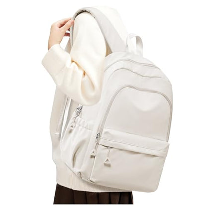 BJLFS Beige Backpack for School Women Girls, Waterproof Book bags Cute High School Backpacks for Men Teen Boys, Lightweight Travel College Backpack Mochilas Escolares para Daypack Ruckssack - color: A0-beige