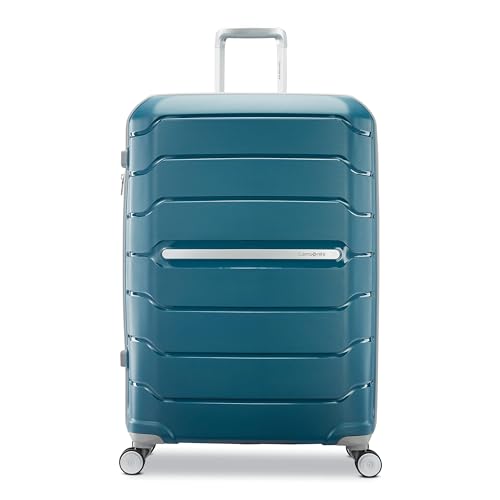 Samsonite Freeform Hardside Expandable with Double Spinner Wheels, Checked-Large 28-Inch, Dark Teal - color: Dark Teal, size: Checked-Large Spinner