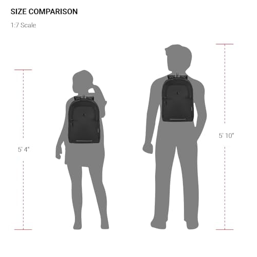 SwissGear Orientation Laptop Backpack, Black, 17"x12"x7" - color: Black, style: Orientation