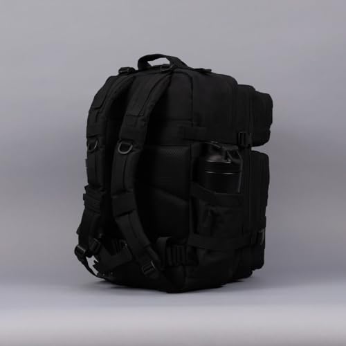 WOLFpak 45L Tactical Gym Backpack (Nightshade Edition) Durable 1000D Waterproof Oxford Material with MOLLE Webbing, Laptop Pocket & Dual Cup Holders, Durable Fitness/Travel/Military Daypack - color: Nightshade Edition