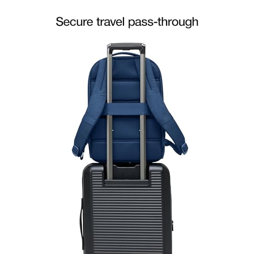 Incase Crosstown Backpack – 20L Everyday Laptop Backpack for Work, Travel – 16" Faux Fur MacBook Sleeve, External Front Pocket, Water Bottle Pockets, Travel Pass Through - Navy - color: Navy