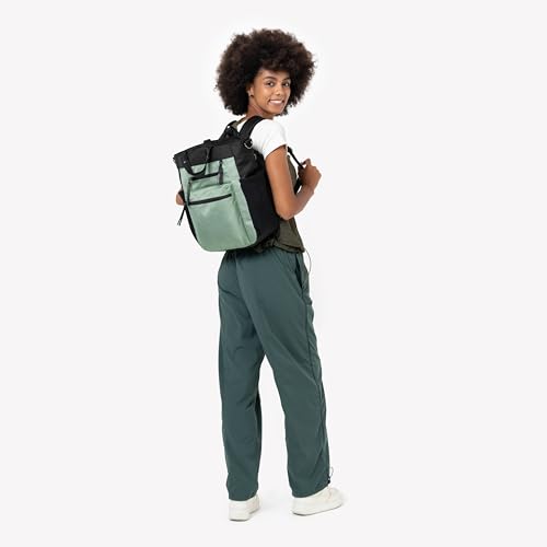 Sherpani Soleil, Anti Theft Convertible Backpack, 3 in 1 Tote, Crossbody Purse, 18L Travel Bag, Fits 13” Laptop (Aloe Mist Signature) - color: Aloe Mist - Signature