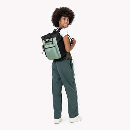 Sherpani Soleil, Anti Theft Convertible Backpack, 3 in 1 Tote, Crossbody Purse, 18L Travel Bag, Fits 13” Laptop (Aloe Mist Signature) - color: Aloe Mist - Signature