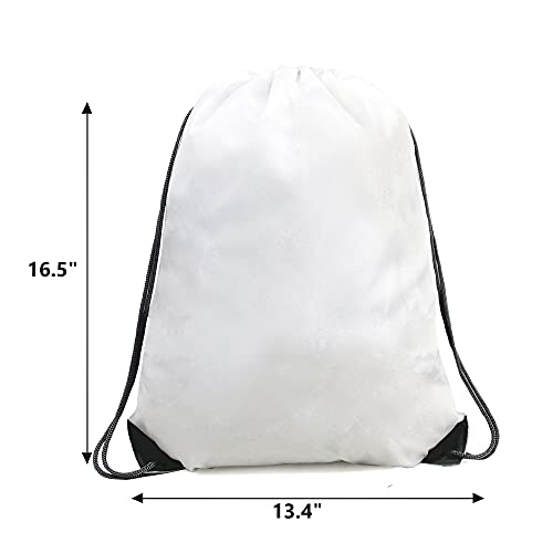 BeeGreen Drawstring Bags Backpacks Bulk, 20 Pieces White Gym Cinch Bags, String Backpack for Sports Sack, Personlized Sackpacks DIY Heat Vinyl - color: White-s