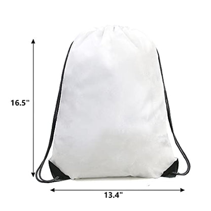 BeeGreen Drawstring Bags Backpacks Bulk, 20 Pieces White Gym Cinch Bags, String Backpack for Sports Sack, Personlized Sackpacks DIY Heat Vinyl - color: White-s