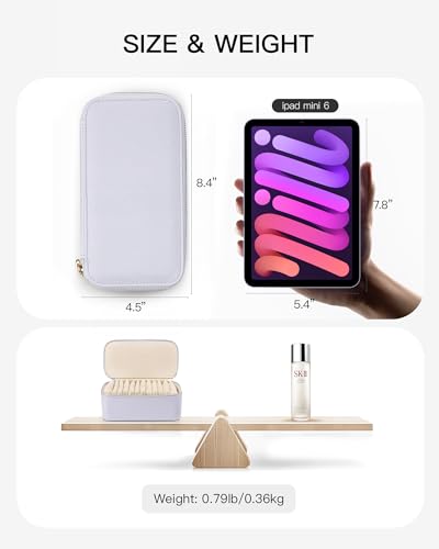 VLANDO Jewelry Box with 12 Velvet Jewelry Bags Travel Jewelry Case for Girls Jewelry Organizers Necklace Rings Earrings Storage Bags Holidays Gifts Bridal Shower Gifts-Purple - color: 12PCS-Purple