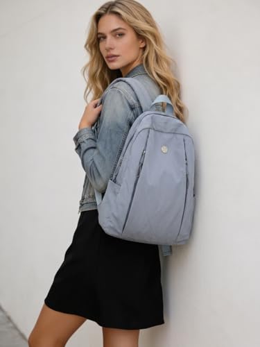 Nylon Backpack for Women Men, Waterproof Travel Backpack Purse Casual Daypack, Gym School Backpack for Daily Cycling (Blue) - color: Blue