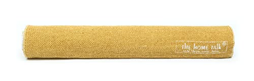 Hand Woven 100% Cotton Yoga Mat- Thick Handloom Made in India- for Gym Floor Exercise - Runner for Bedroom - color: Yellow