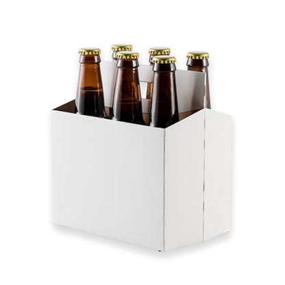 ICE N COLD 6pk Cardboard Carrier (White, 150ct) | Holds 6pk 12oz Bottles | FAST SAME DAY SHIPPING