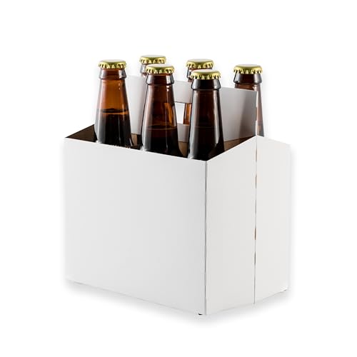 ICE N COLD 6pk Cardboard Carrier (White, 150ct) | Holds 6pk 12oz Bottles | FAST SAME DAY SHIPPING