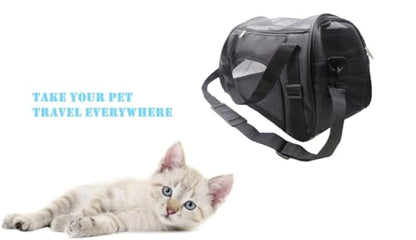 ZaneSun Cat Carrier,Soft-Sided Pet Travel Carrier for Cats,Dogs Puppy Comfort Portable Foldable Pet Bag Airline Approved (Medium-Black) - color: Medium-Black